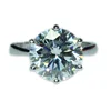 12mm superflash ring 925 silver plated platinum diamond ring can be used with diamond pen 6ct moissanites bijouterie ziler ring