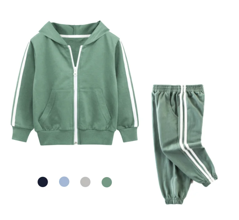 

Boutique 100% cotton kids plain tracksuit sets RL190021
