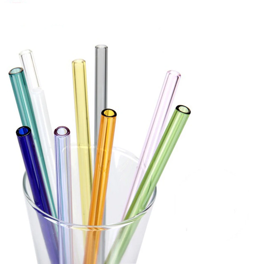 

SVIN Reusable Borosilicate Straight Color Party Drinking Straw Glass Straws, White;transparent;orgnge;pink;purple;blue;green;grey;etc.