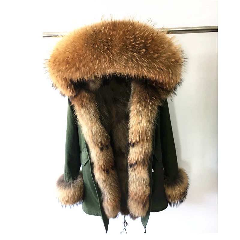 

140 Fox Fur Collar Hood Trim Parka with Real Rex Rabbit Fur Lining Winter Fur Coat, N/a