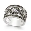YCR6960 Wave Shaped Ring/Silver Ring Jewelry with Pave setting