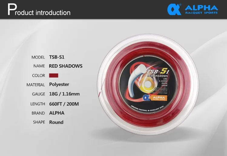 Hot Sales Polyester Tennis String 200m Reel With Tennis Racket