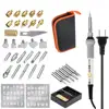 Hot sale EU plug 220V 60W soldering iron adjustable constant temperature electric pyrography pen tools kits for wooden burning