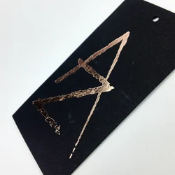 Rose Gold Foil Printing Cardboard Hang Tags Custom Luxury Paper uv Hangtags for Clothing