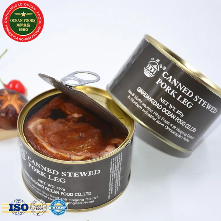 
Ready to Eat Canned food, pork canned, stewed pork leg 