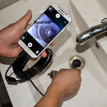 FindFine 5M endoscopio 720P HD For Android OTG Phone 5.5mm lens inspection Pipe IP67 Waterproof Side mirrors micro USB Camera