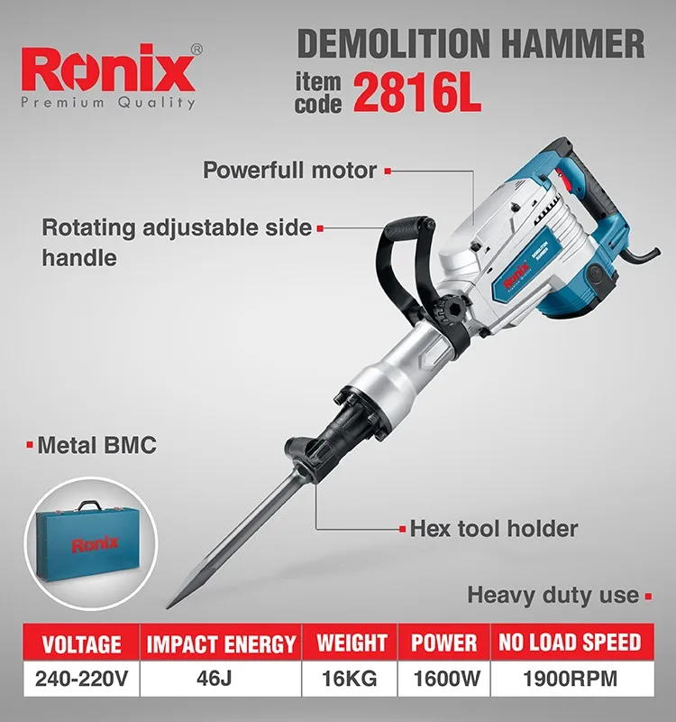 110V Ronix 2816L Demolition Hammer China, Demolition Hammer With Spare