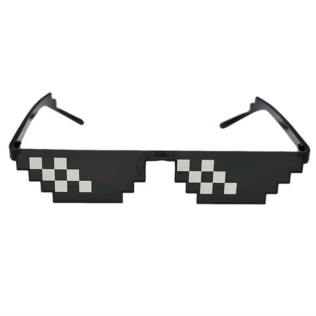 

Glasses 8 Bit MLG Pixelated Sunglasses Men Women Brand Thug Life Party Eyeglasses Mosaic Vintage Eyewear Mosaic Sunglasses, Picture colors