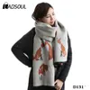 China Factory Stylish Double Fox Pattern Satin Magic Shawls Pashmina Cashmere Scarf For Women
