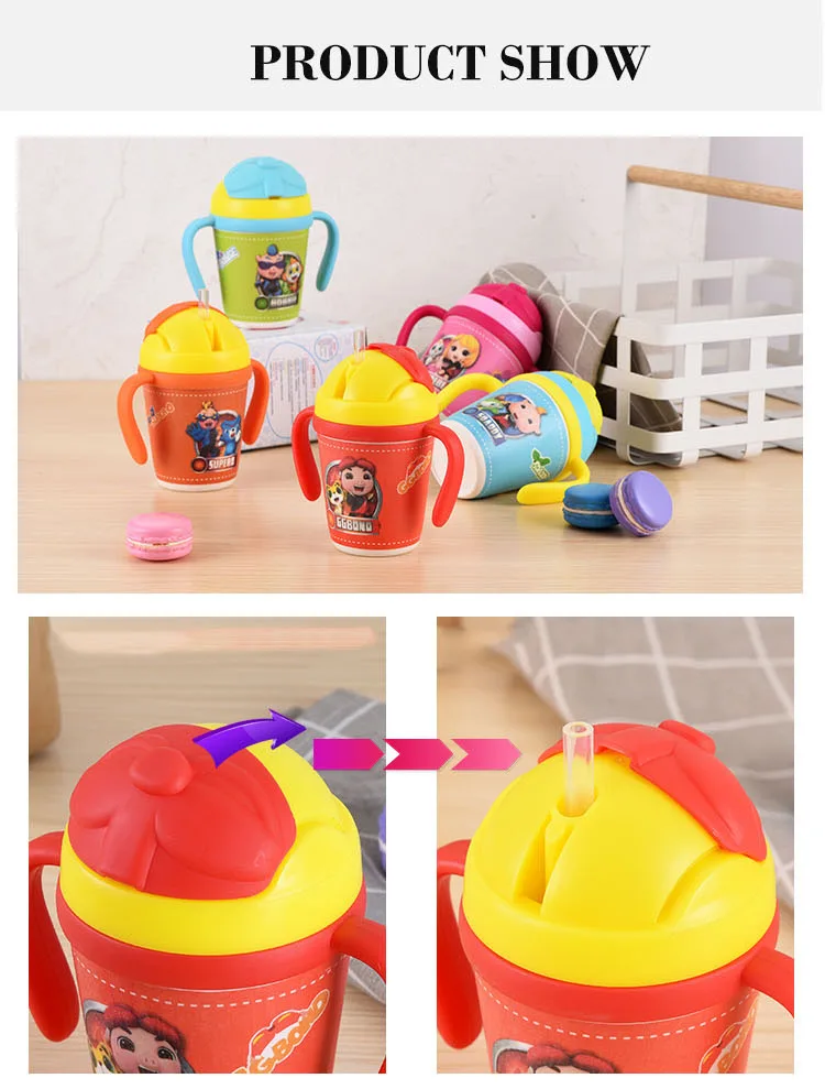 Baby Bamboo Water Bottle New Product Ideas 2019 Home Kitchen Gadget Insulation Children Drinking Cup With Silica gel Straw