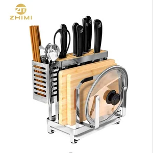 Image of High Quality Stainless Steel Standing Type Kitchen Cabinet Organizer Tool Hanging Rack