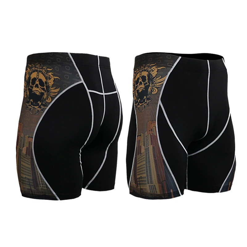 

Fashion Sublimation Printing Splicing Sports Shorts Men's Athletic Compression Gym Workout Shorts