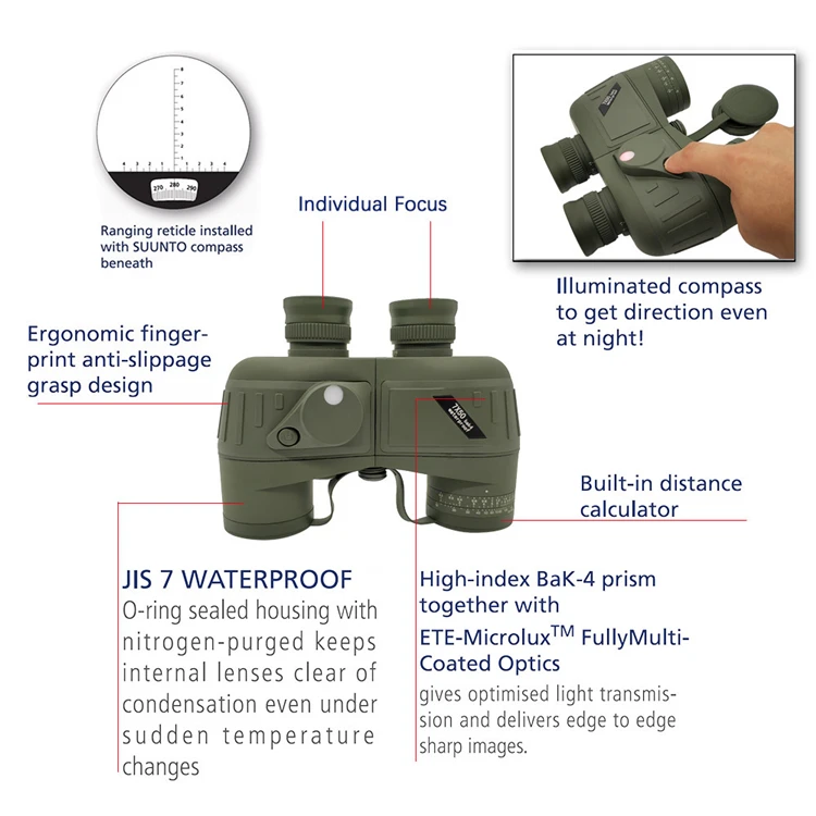 Distance Measuring Military Grade 7x50 Porro Hunting Binoculars Waterproof Buy Binoculars