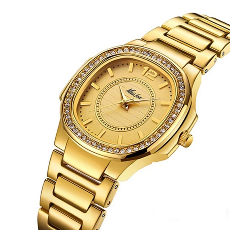 

Miss Fox Brand 2549 Quartz Women Watches Luxury Waterproof Wrist Watches Women Stainless Steel Watch Women Gold Bracelet Clock