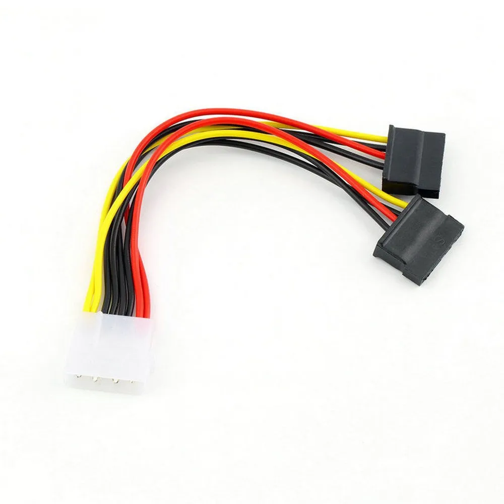 22cm 4 Pin IDE Male Molex to Dual SATA Y Splitter Female HDD Power Adapter Cable 