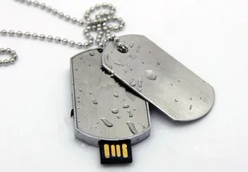 Metal Pendrive 32GB U Disk Dog Tag Necklace USB Flash Drive Memory - ANKUX.COM