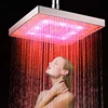 8Inch Bathroom Red Square LED Shower Head Fixed Wall Mount Shower Head(ABS material)