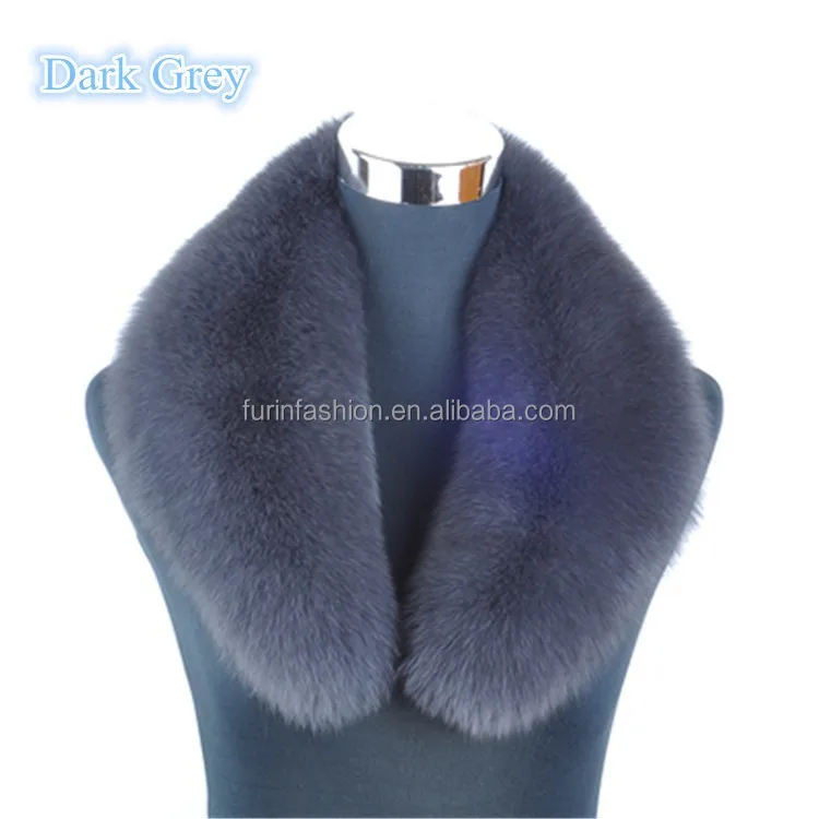 grey fox fur collar