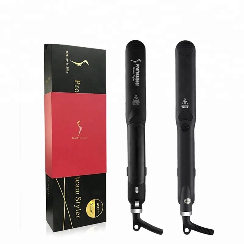 

wholesale best quality steampod hair straightener with flat iron 450 degree made in korea Dual Voltage, Injection black/bright black/brown