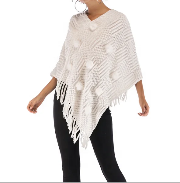 

Hot Sale Fashion Women Irregular Tassel Poncho