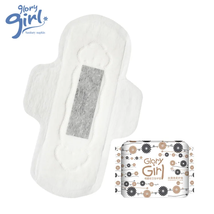 

Feminine hygiene products disposable use menstrual pads bamboo charcoal sanitary napkin for women, White or customized printing