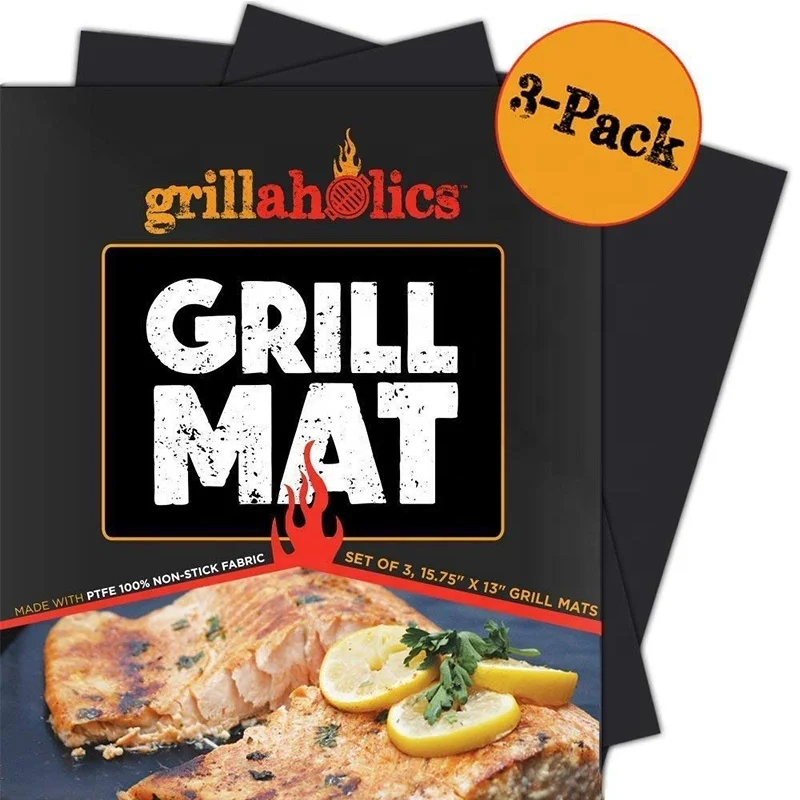 

Best Barbecue Accessories Charcoal Grills Heavy Duty Non Stick BBQ And Grilling Sheet Over Larger BBQ Grill Mat( Set Of 3), Pantone color