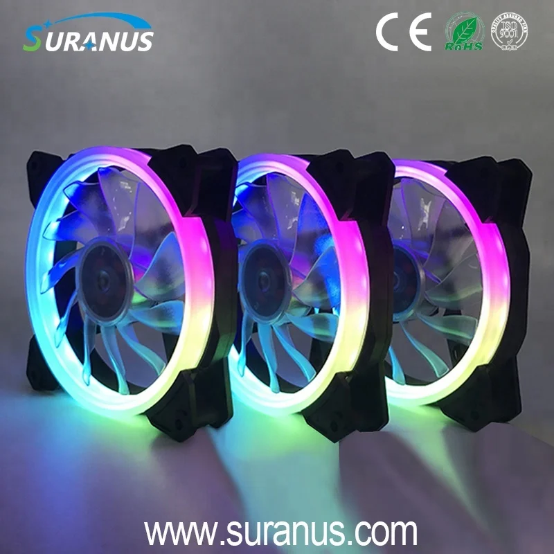 

RS03 good sale RGB led 12025 six fan with FR remote control colorful rainbow colors fan, N/a