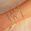 2019 euro-american Simple love Rhinestone Bracelet Chain Ecg Charm Bracelet For Women four piece bracelet set fashion accessor