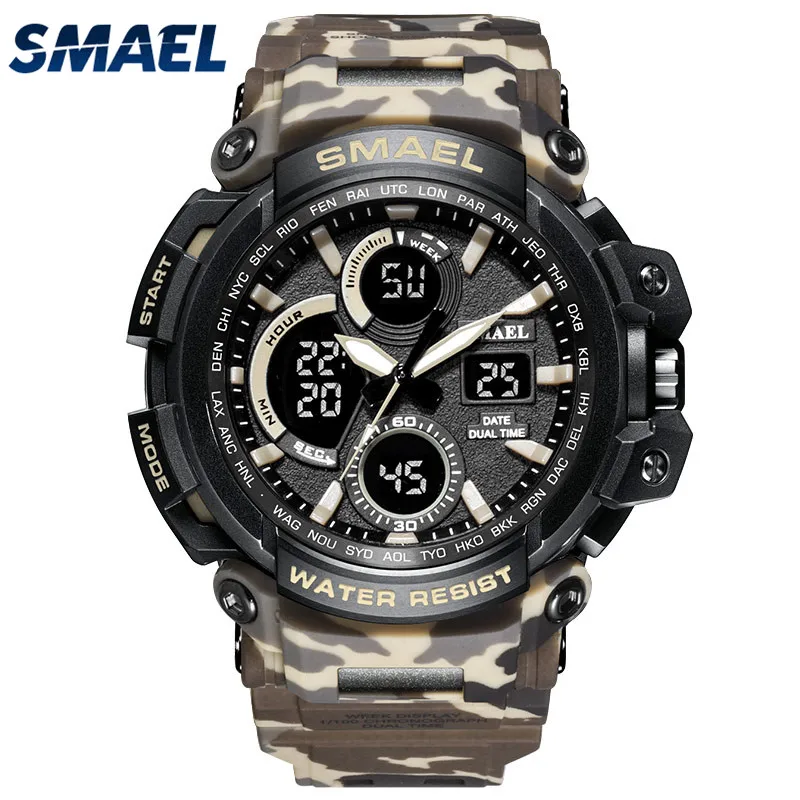 

SMAEL1708MC outdoors mens plastic watch smart double display watch, 6 colors