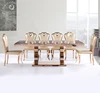 Luxury rose gold marble dining table set restaurant furniture