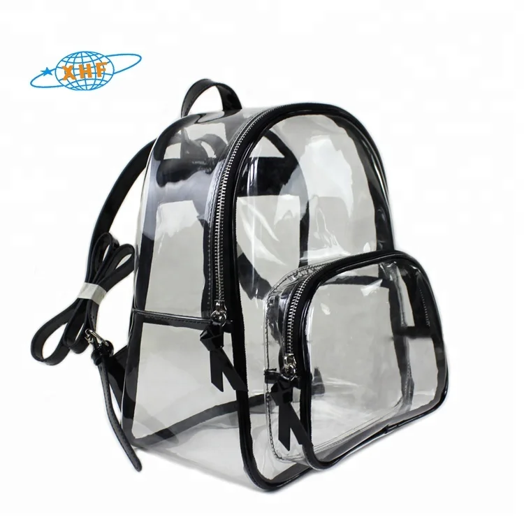 

2019 fashion transparent plastic back pack clear pvc backpack