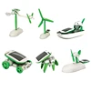 6 In 1 Solar DIY Educational Kit Toy Boat Fan Car Robot Windmill Puppy Toys 213