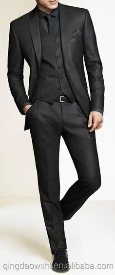 

classical black 3 pieces best sale customized coat pants formal uniform men suit