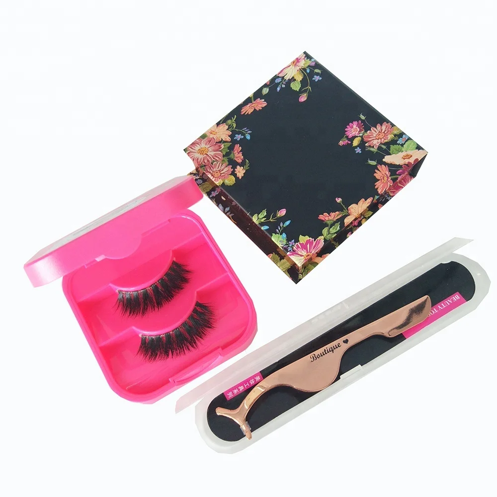 

natural mink lashes package and custom logo application of false eyelashes cases, Natural black
