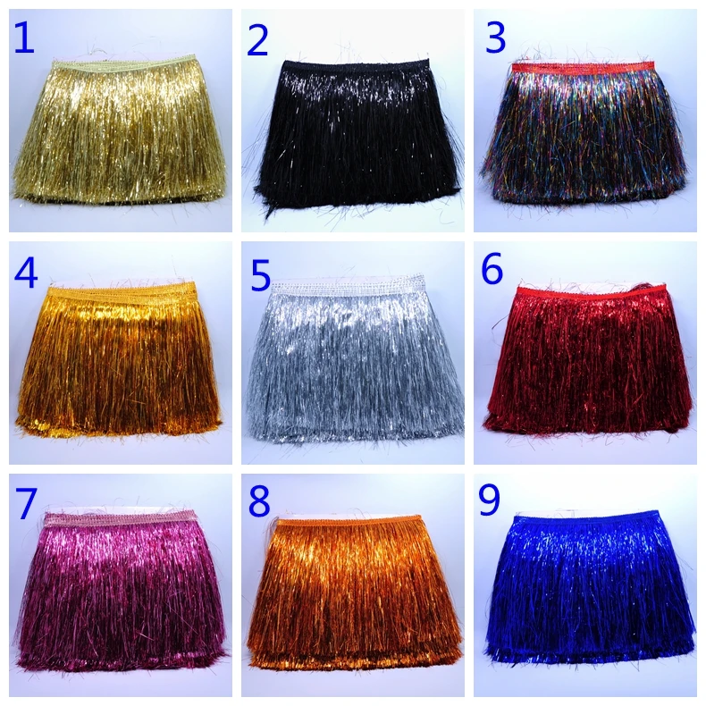 Wholesale 20cm Glitter Metallic Fringe Tassel For Stage Accessories