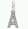 PES fine Jewelry! Authentic Letter A Initial Dangle Charm Pendant (PES919-92)