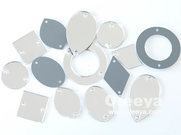 Factory Price Over 35 Shapes Flat Back Beads Mirror Sew on Acrylic Rhinestone With PVC Protective Film for Evening Dressing