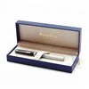 Bule Satin Outside With Gold Hot Stamping Logo Luxury Magnetic Gift Box For Pens