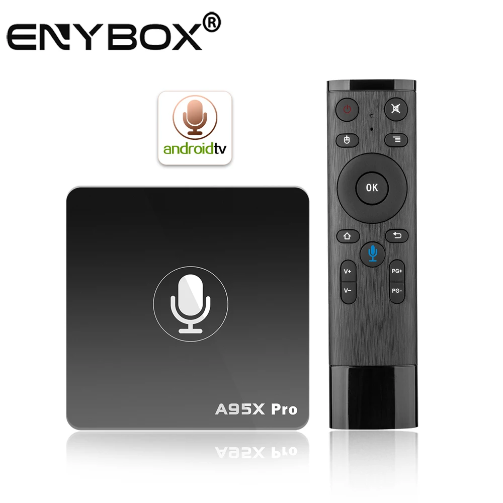 

A95X PRO android tv box with Voice remote control quad core chip 2GB 16GB smart TV BOX internet set top box, Black