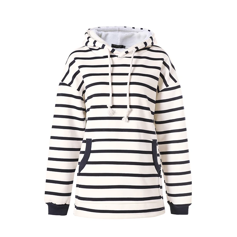 

Hot women custom high quality sports striped casual hoodies, Customized