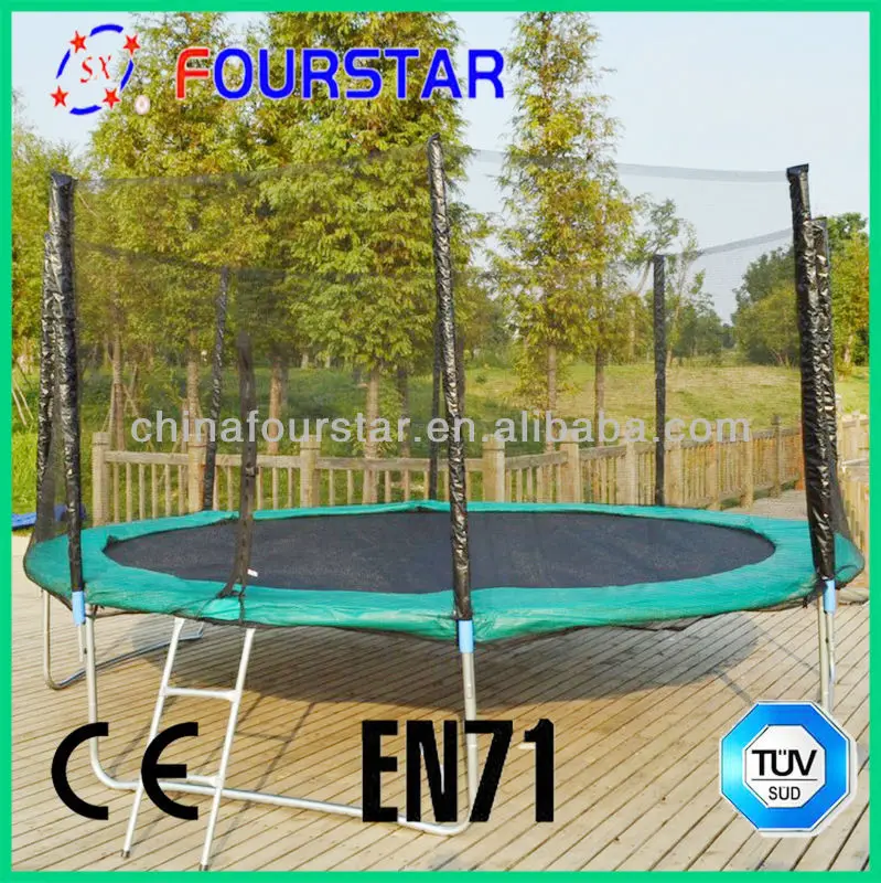 
16FT CE Outdoor Biggest Home Gym Sport trampoline with safety net ladder 