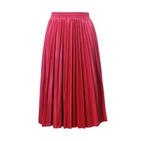

Factory direct wholesale 2019 winter pu leather women pleated skirt