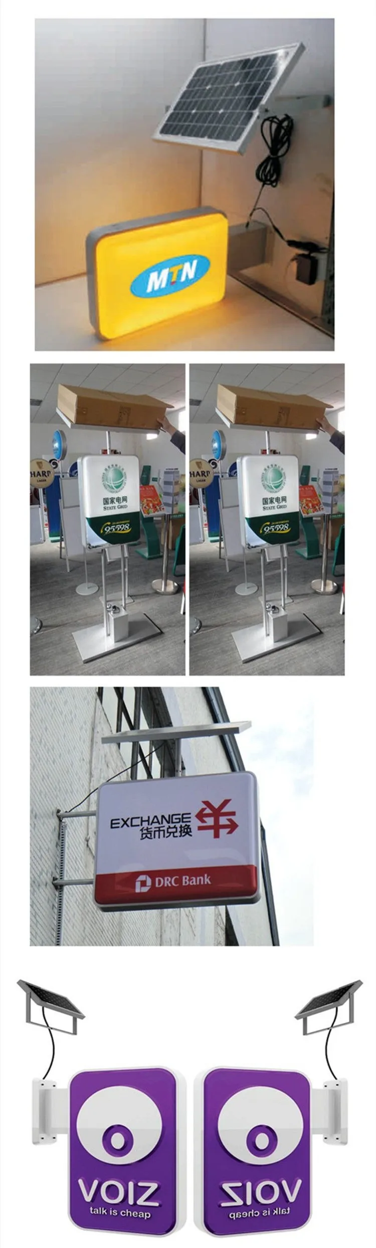 Aluminium Frame Solar Power Advertising Display Solar Outdoor Billboard