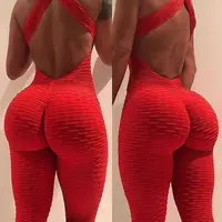 

Womens Summer High Waist Yoga Anti Cellulite Bottom Push Up Leggings Jumpsuits