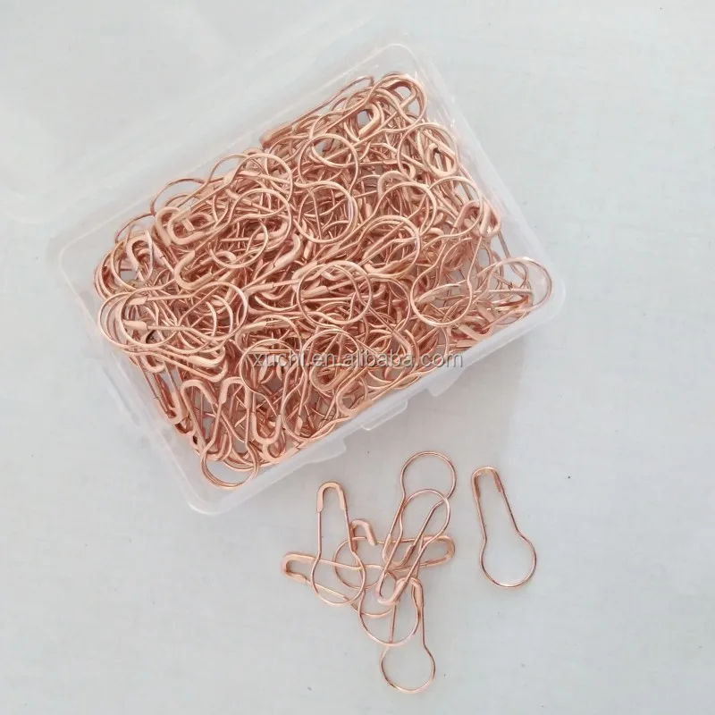 

New rose gold pear shaped safety pin for tags