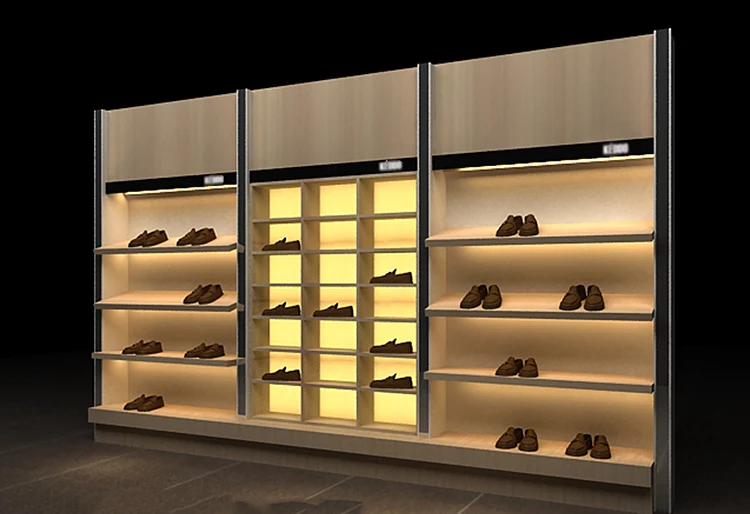 Custom Retail Floor Standing Wall Mdf Led Lighting Shoe Rack Display Factory Buy Dinding Mdf Lampu Led Rak Sepatu Rak Sepatu Pabrik Lampu Led Sepatu Rak Display Product On Alibaba Com