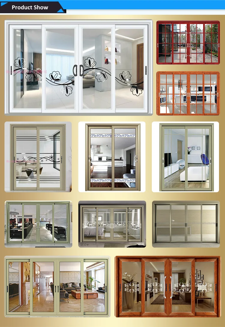 Design High Quality Commercial Patio Blinds Aluminium Profile Wardrobe Price Room Soundprood Double Glass Sliding Door
