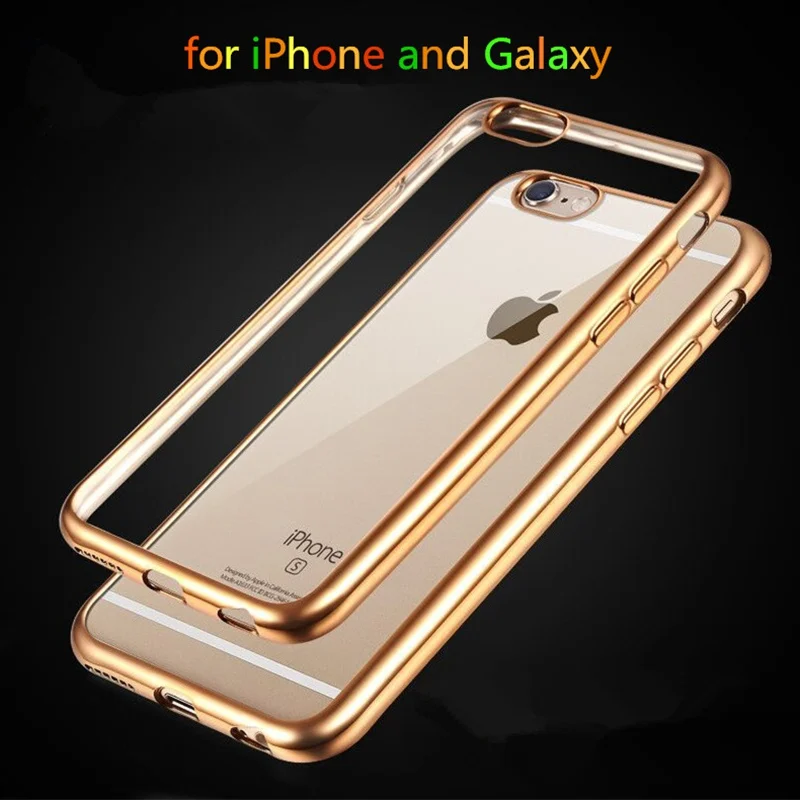 Top Quality Electroplated Soft Clear Cases For Apple iphone 6 6S 4 7 6 6s Plus