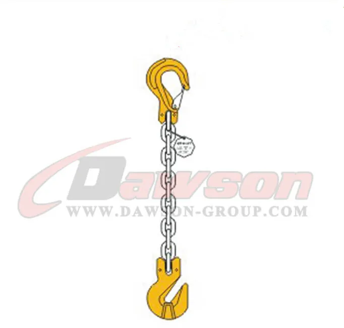 G80 Single Leg Chain Sling With Clevis Sling Hook And Safety Latch