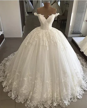 Luxury Cheap Women V Neck Lace Appliques Bling Pakistani Ball